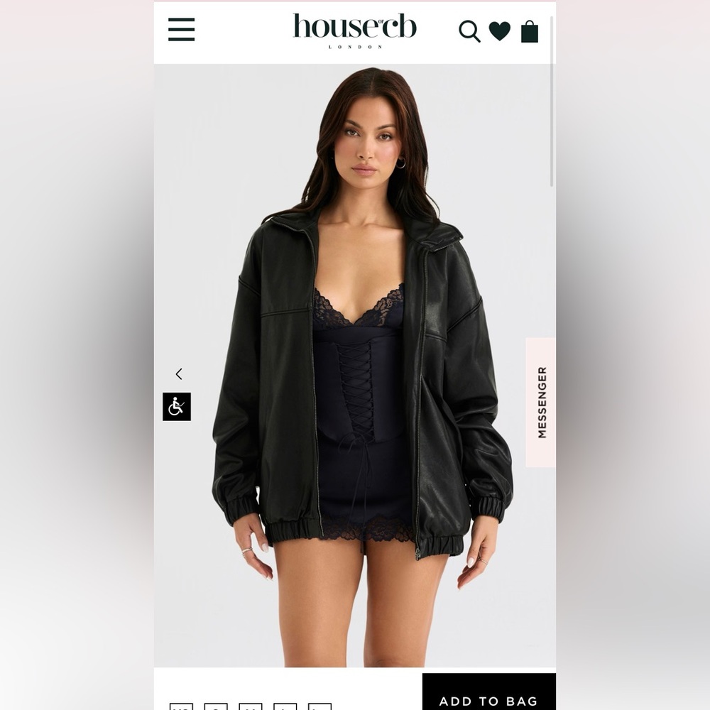 House of CB leather bomber jacket